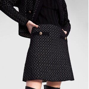 Zara Knit Skirt w/Gold Buttons NWT Size S